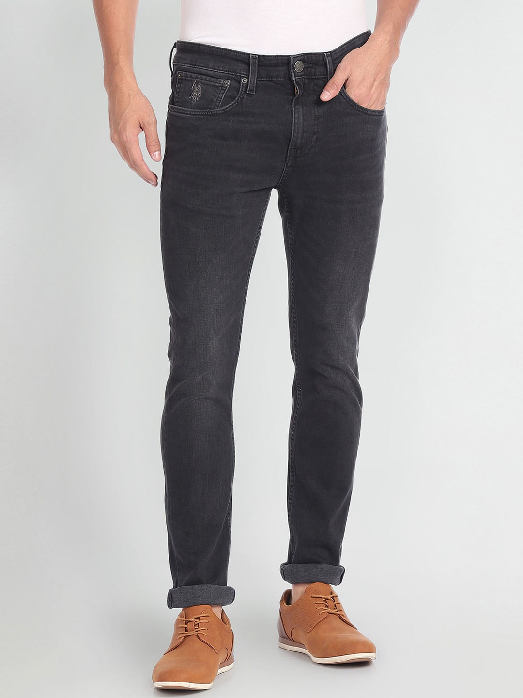 

U.S. Polo Assn. Denim Co. Men Skinny Fit Stretchable Jeans, Black