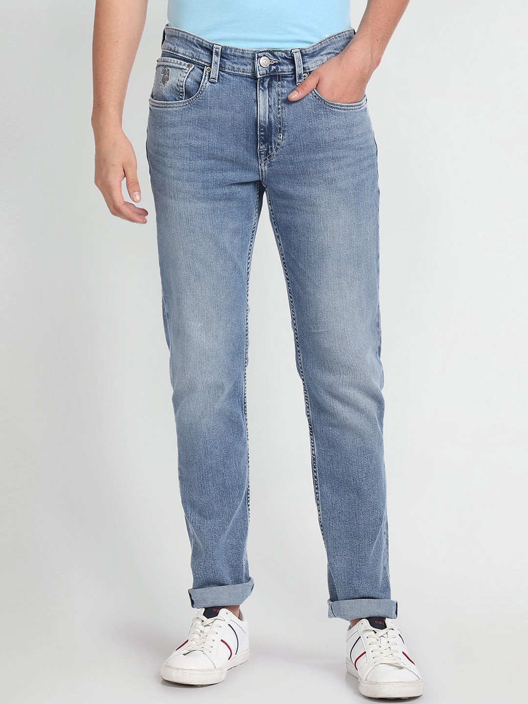 

U.S. Polo Assn. Denim Co. Men Tapered Fit Heavy Fade Stretchable Jeans, Blue