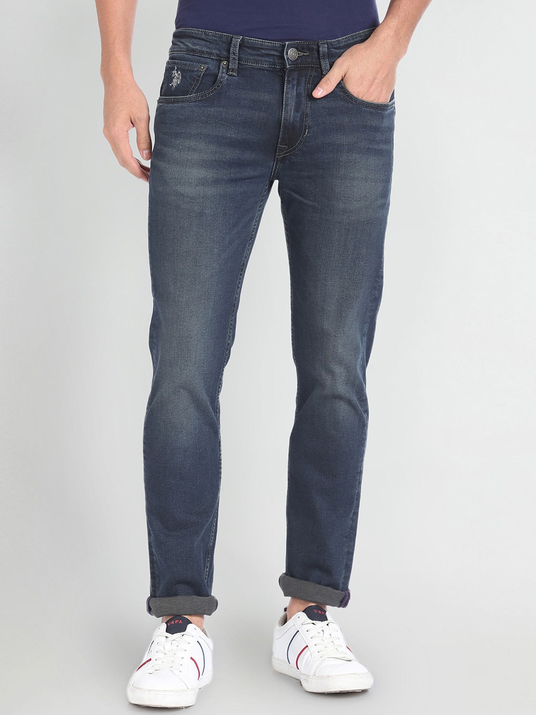 

U.S. Polo Assn. Denim Co. Men Skinny Fit Light Fade Stretchable Jeans, Blue