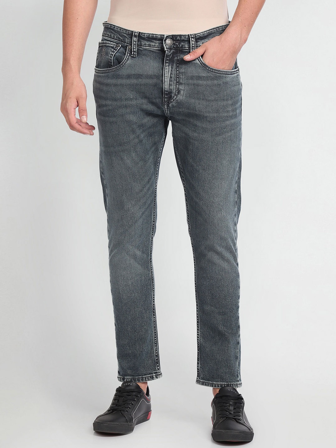 

U.S. Polo Assn. Denim Co. Men Clean Look Heavy Fade Stretchable Jeans, Blue