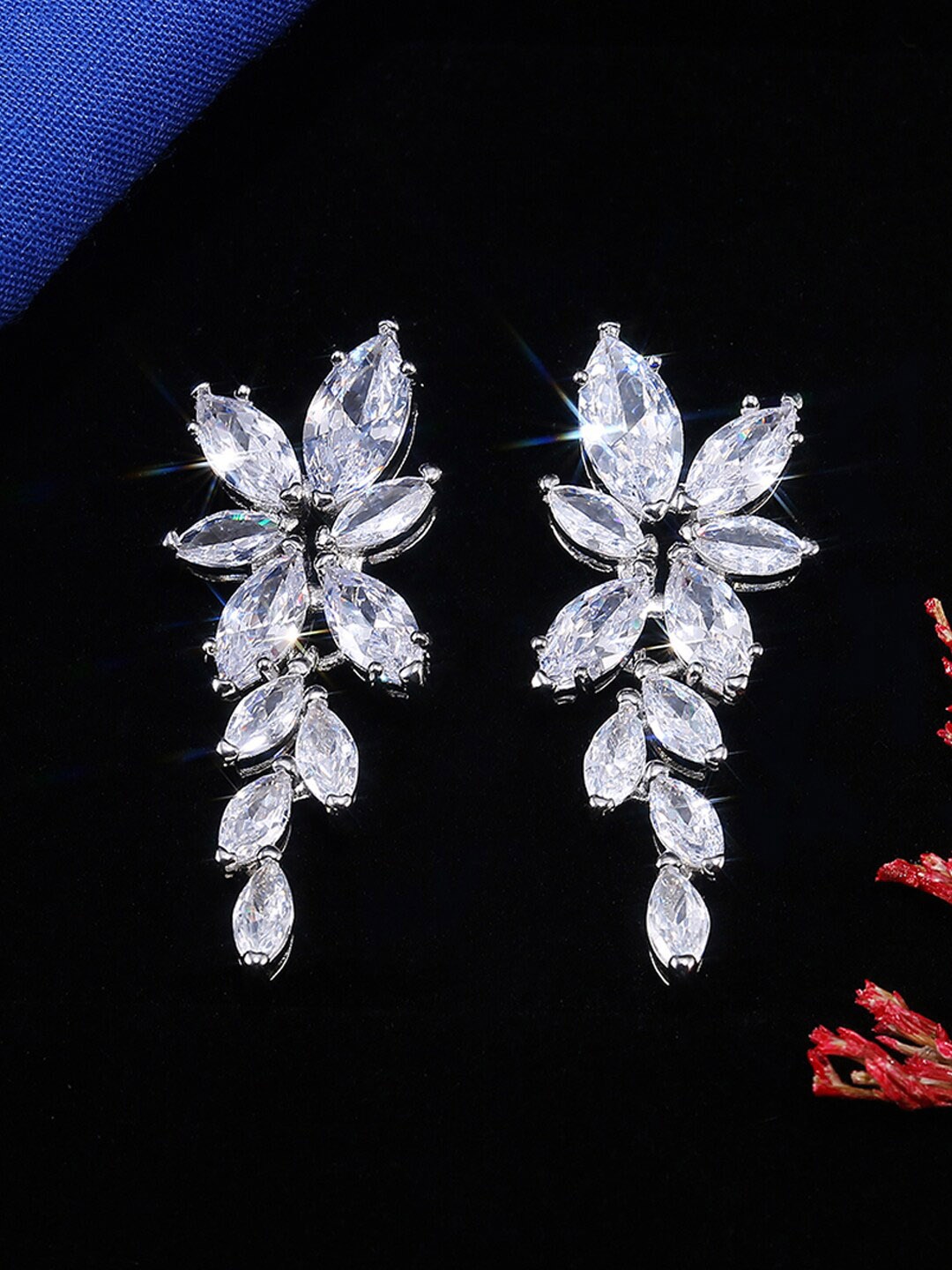 

Jewels Galaxy Silver-Plated Contemporary Drop Earrings