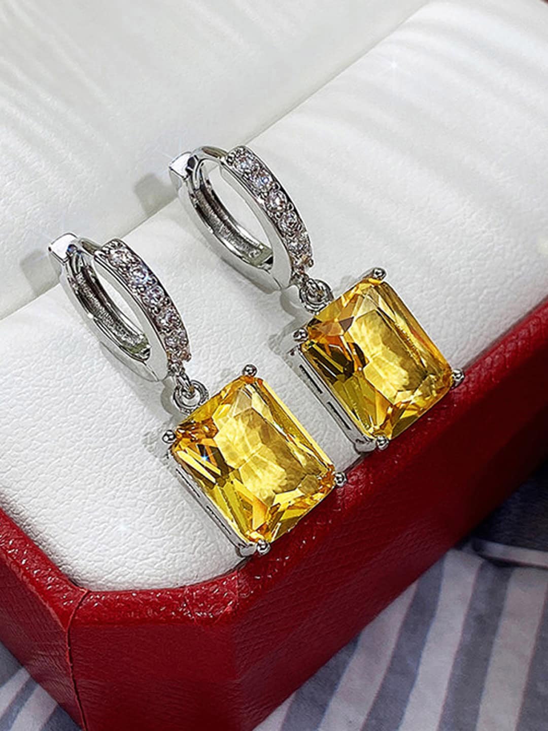 

Jewels Galaxy Silver-Plated Geometric Hoop Earrings
