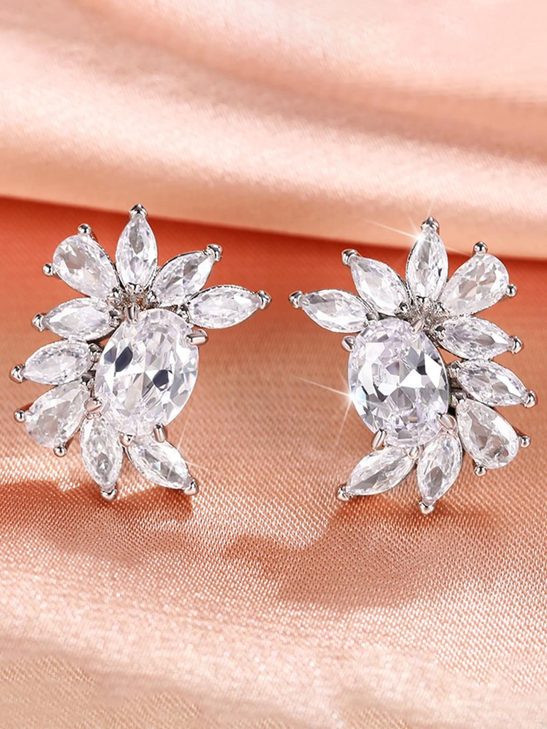 

Jewels Galaxy Silver-Plated Contemporary Studs Earrings