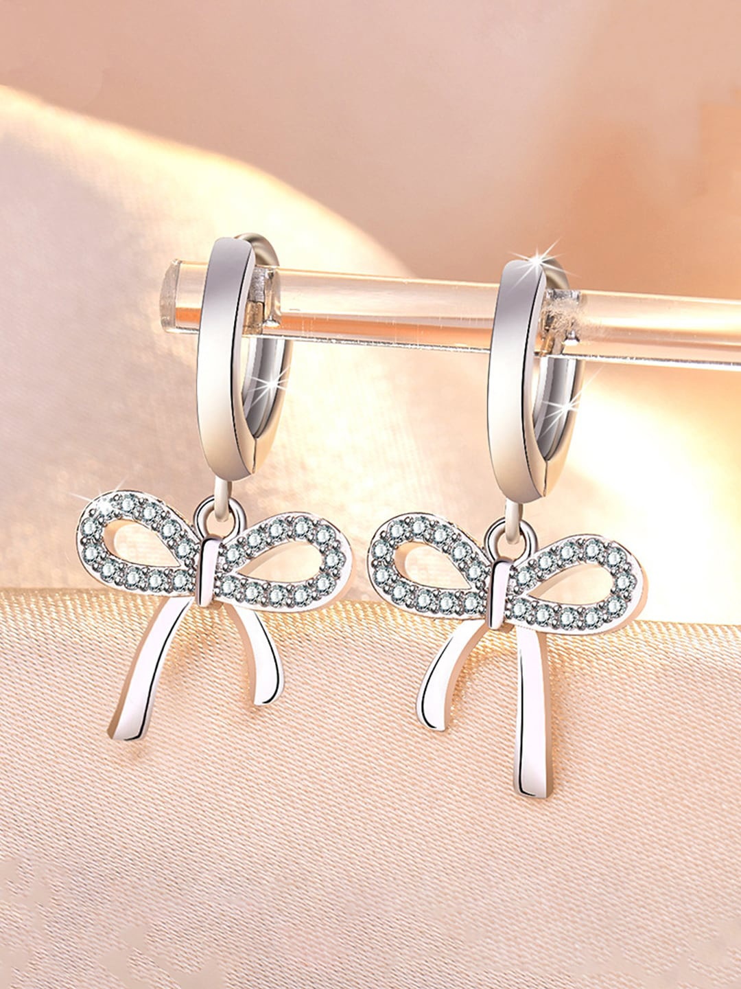 

Jewels Galaxy Silver-Plated Contemporary Hoop Earrings