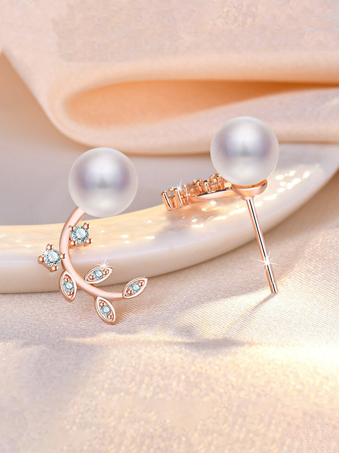 

Jewels Galaxy Rose Gold-Plated Contemporary Studs Earrings