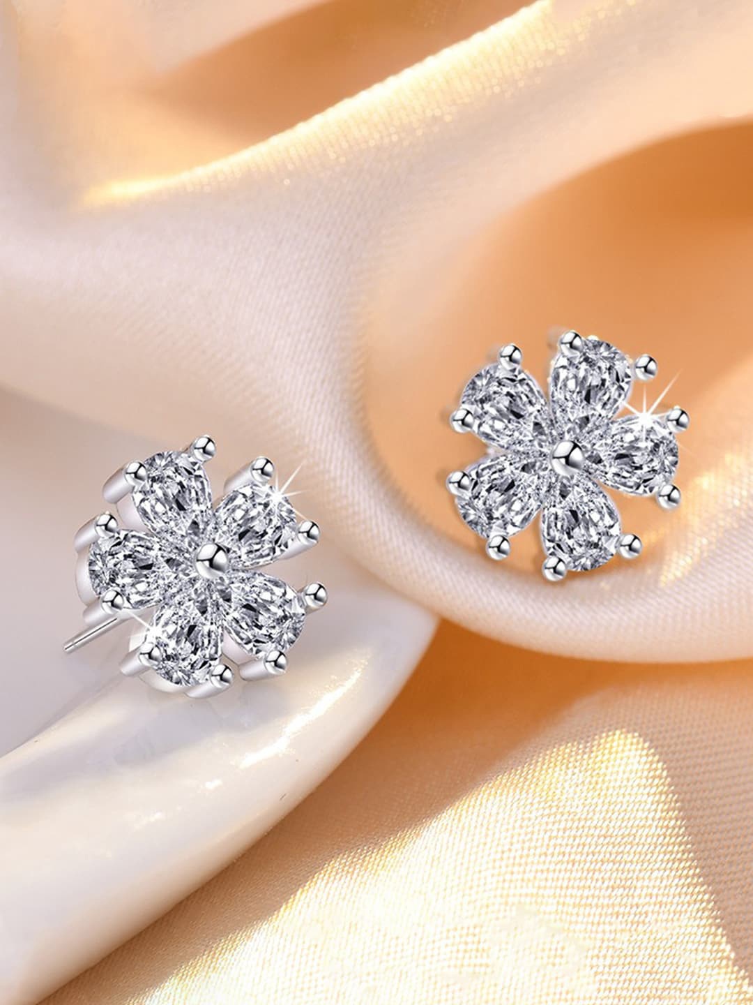 

Jewels Galaxy Silver-Toned Contemporary Studs Earrings