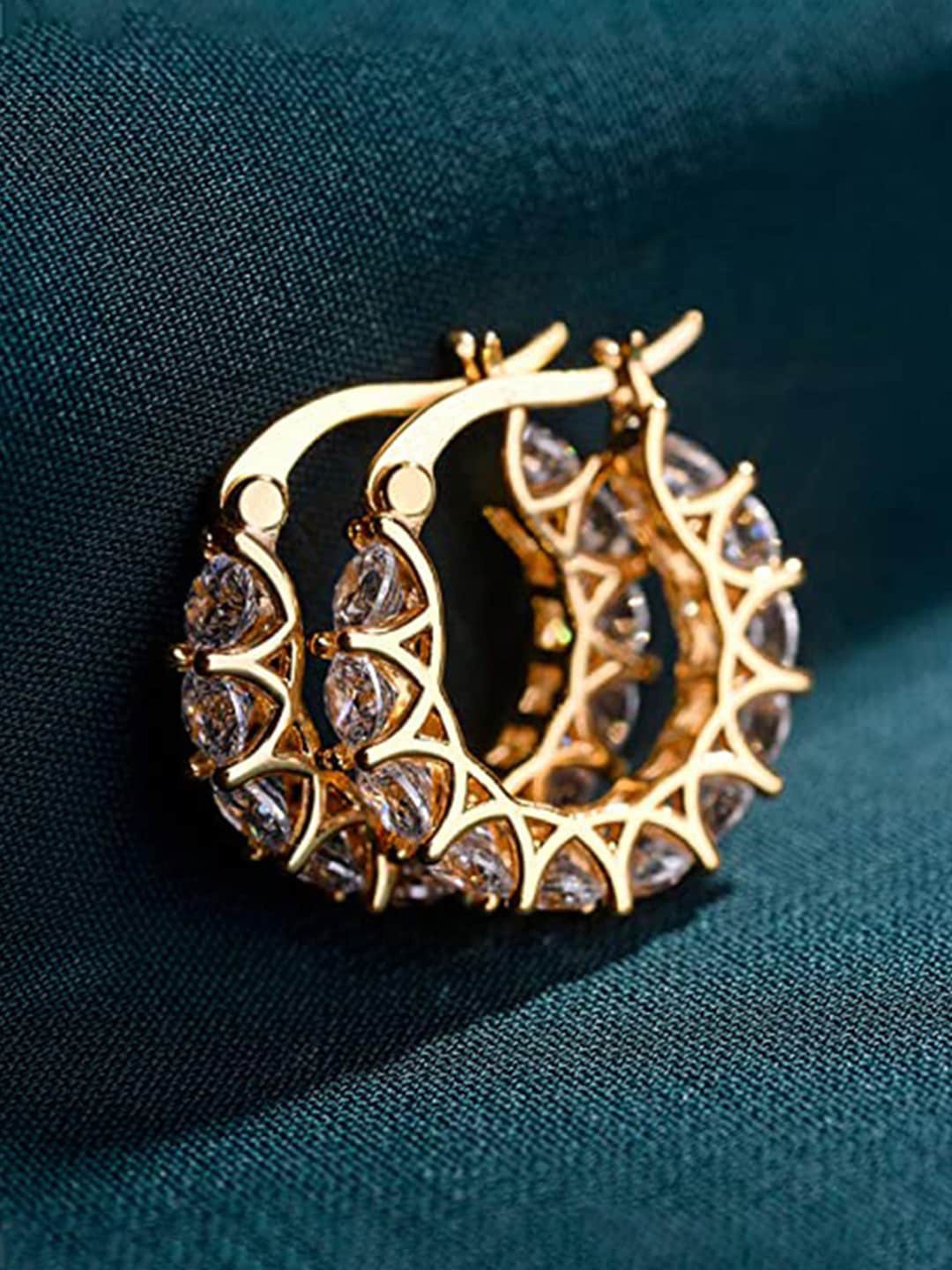 

Jewels Galaxy Gold-Plated Contemporary Hoop Earrings