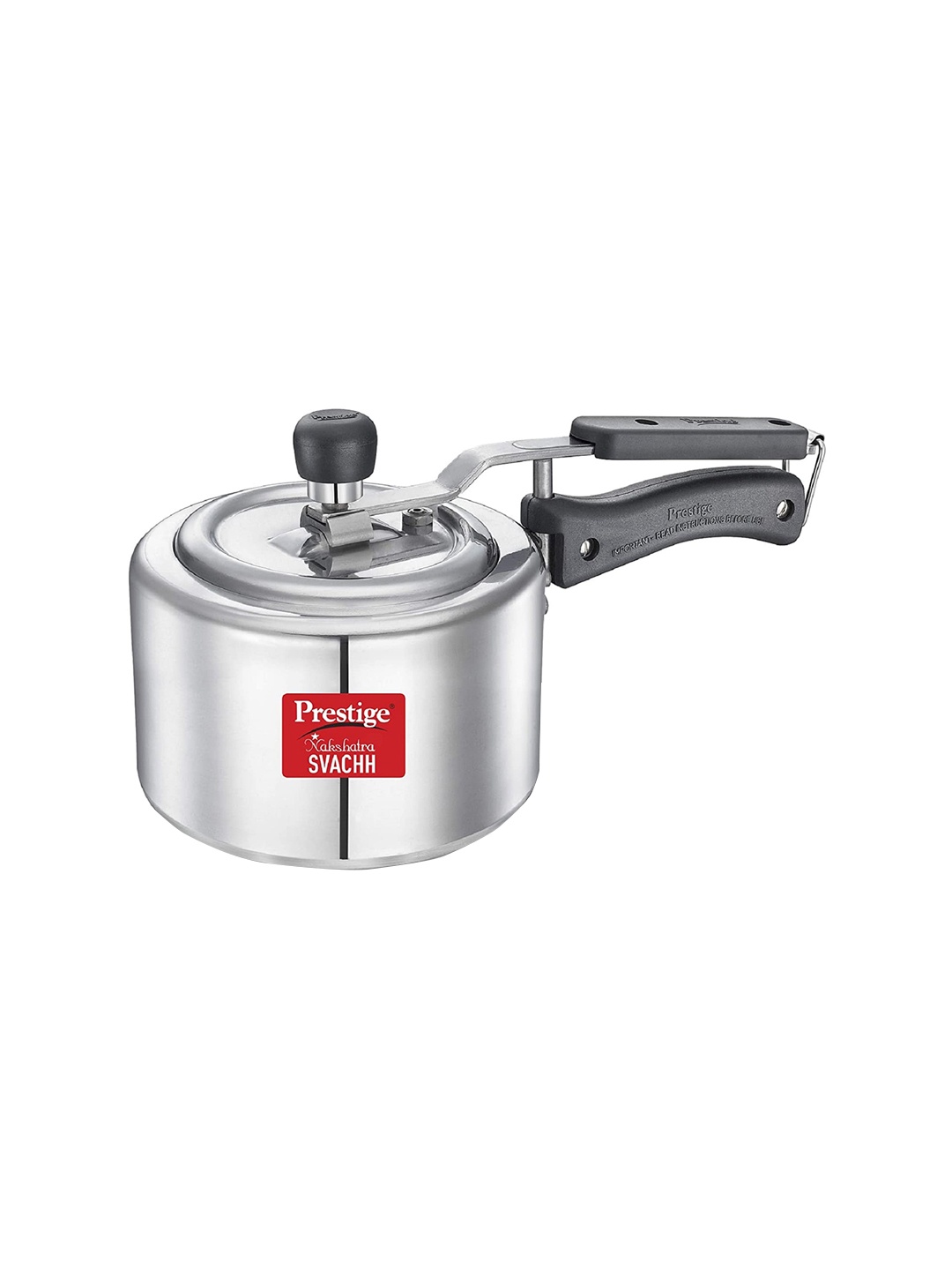 

Prestige Nakshatra Svachh SIlver-Toned Spillage Control Pressure Cooker 1.5L