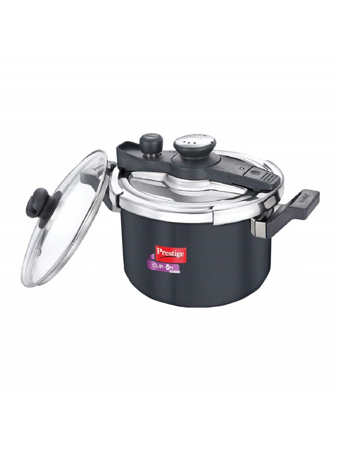 

Prestige Clip-on Svachh Black Spillage Control Pressure Cooker 5 L