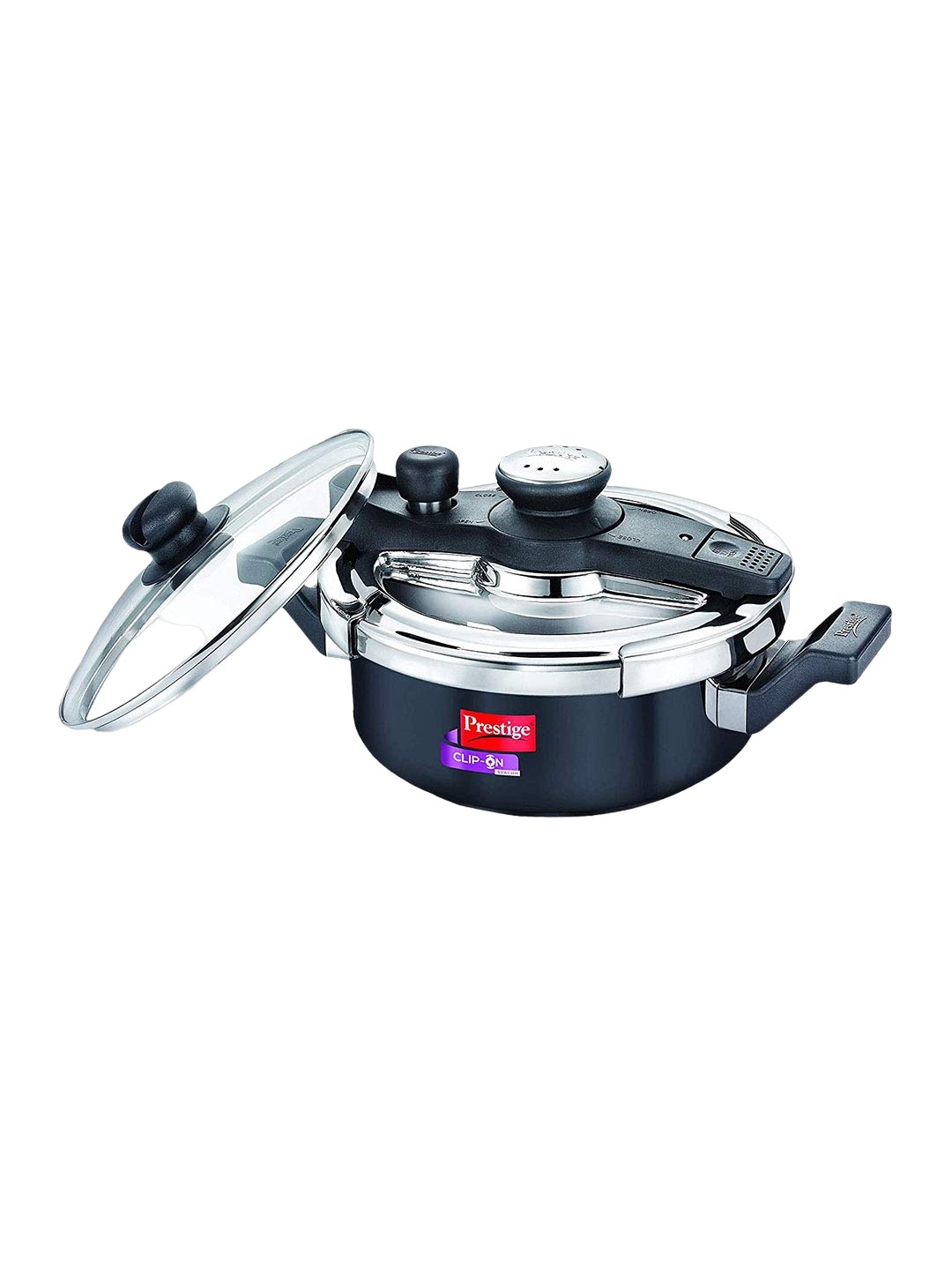 

Prestige Clip-on Svachh Black Spillage Control Pressure Cooker 3 L