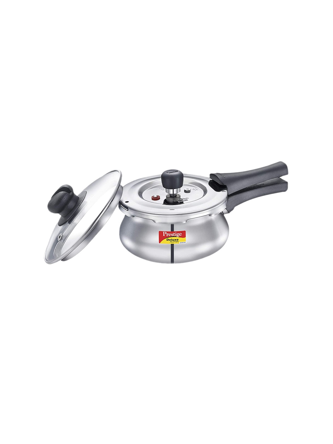 

Prestige Deluxe Alpha Svachh Stainless Steel Spillage Control Handi Pressure Cooker 1.5 L, Silver