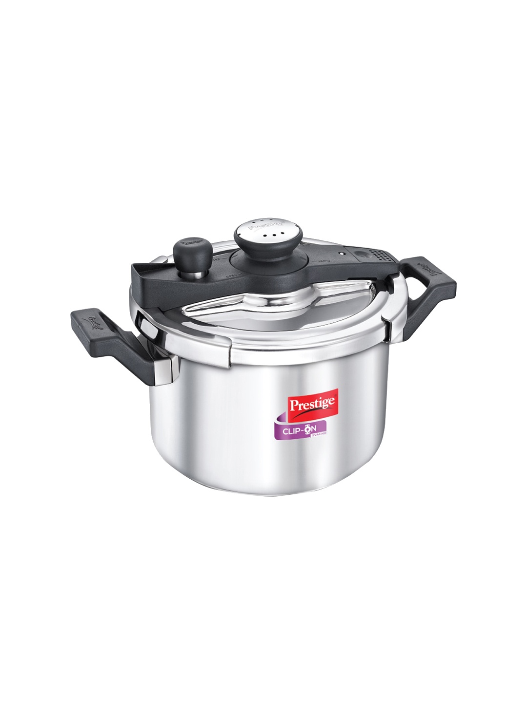 

Prestige Clip-on Svachh Silver Toned Stainless Steel Spillage Control Pressure Cooker 5L