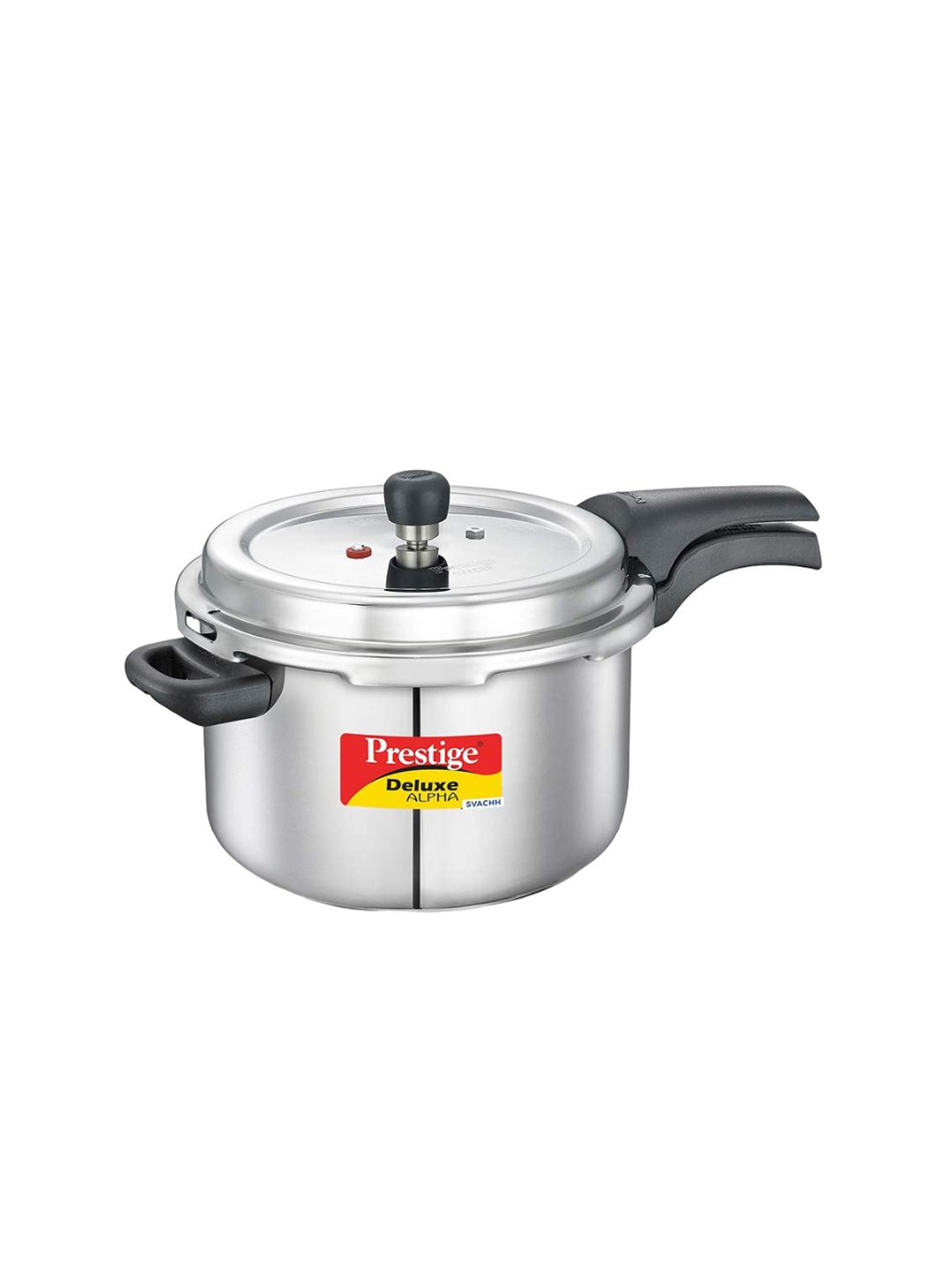 

Prestige Deluxe Alpha Svachh Stainless Steel Spillage Control Pressure Cooker 6.5 L, Silver