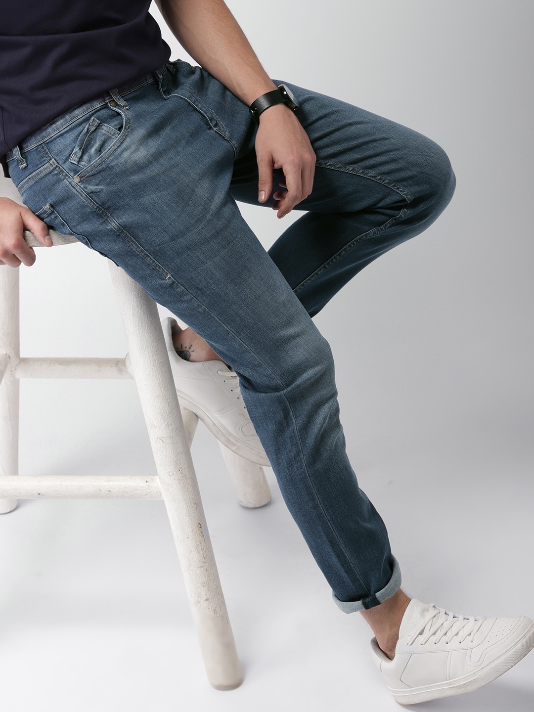 

Mast & Harbour Men Blue Skinny Fit Mid-Rise Clean Look Stretchable Jeans