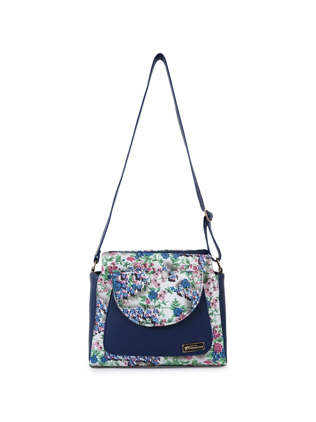 

SHINING STAR Floral Printed Sling Bag, Blue