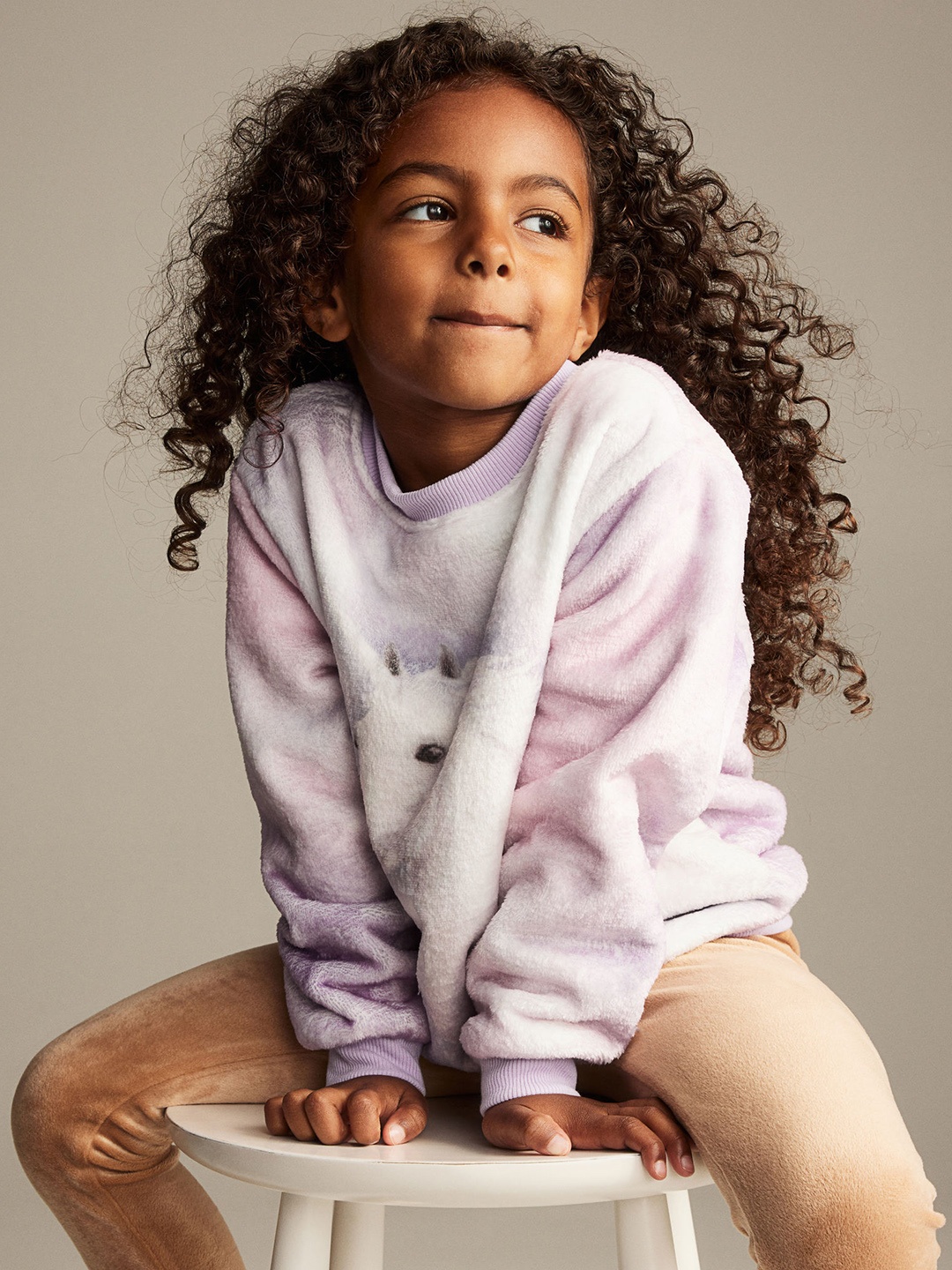 

H&M Girls Fleece Sweatshirt, Purple