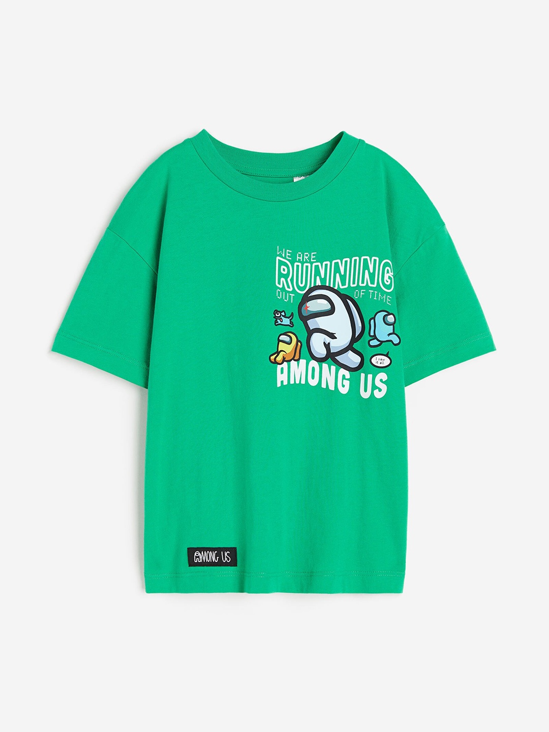 

H&M Boys Printed Pure Cotton T-Shirt, Green