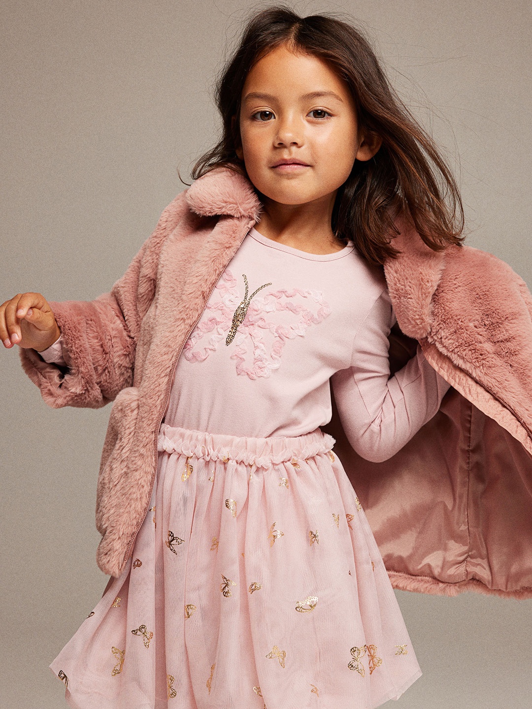 

H&M Girls 2-Piece Top And Skirt Set, Pink