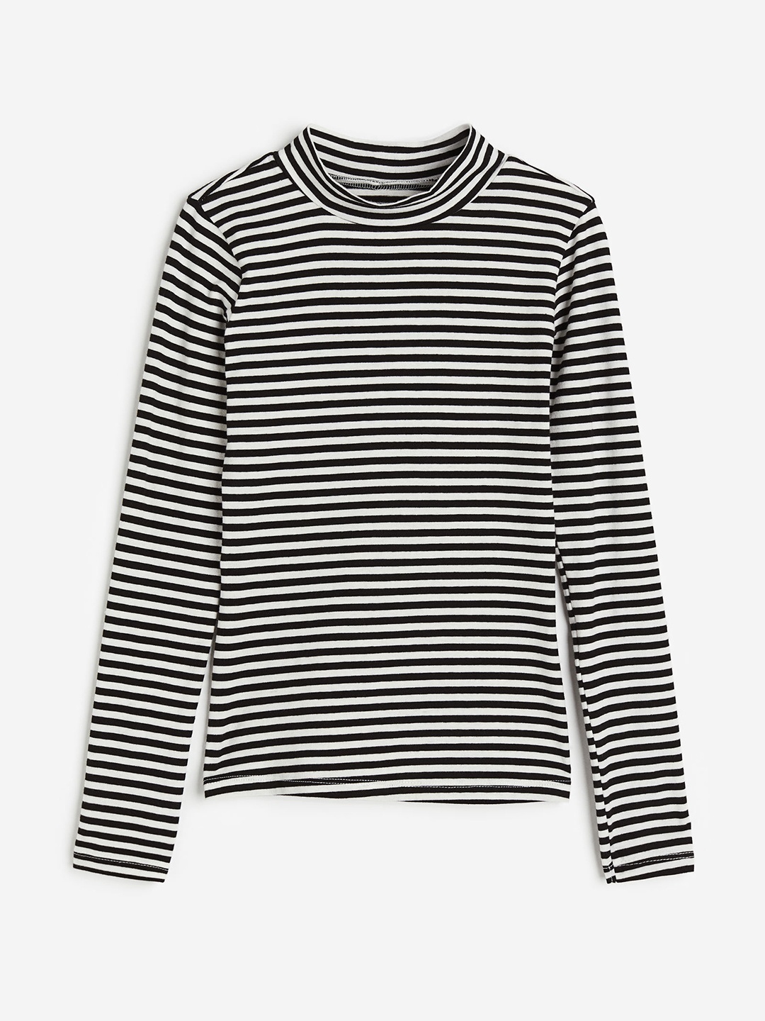 

H&M Girls Cotton Turtleneck Top, Black