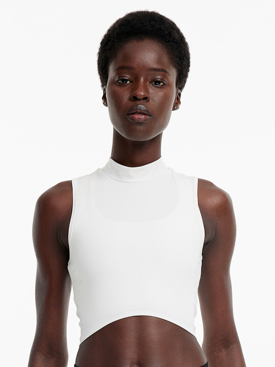 

H&M DryMove Cropped Sports Top, White