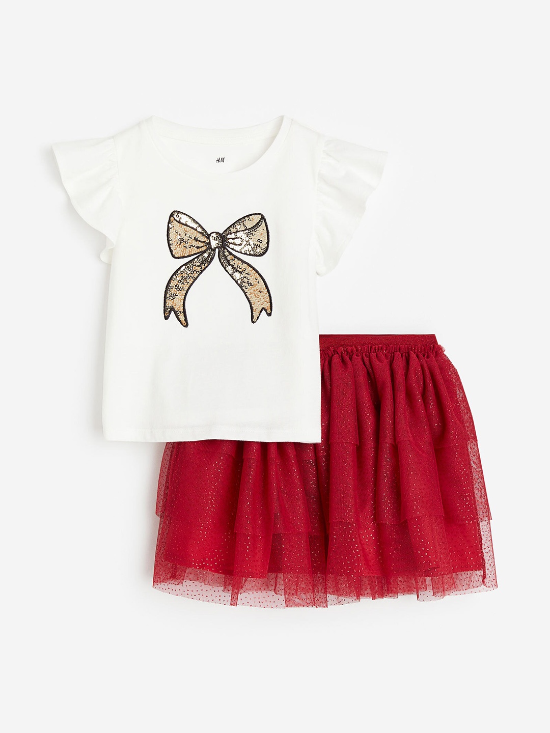 

H&M Girls Pure Cotton 2-Piece Set, White