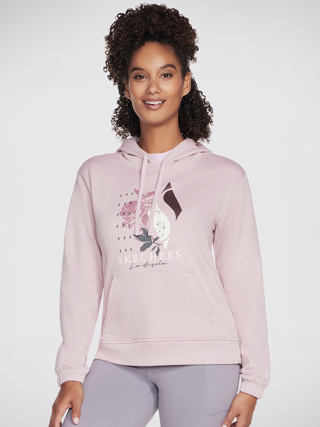 

Skechers LA Dream Printed Pullover Fleece Hooded Sweatshirt, Pink