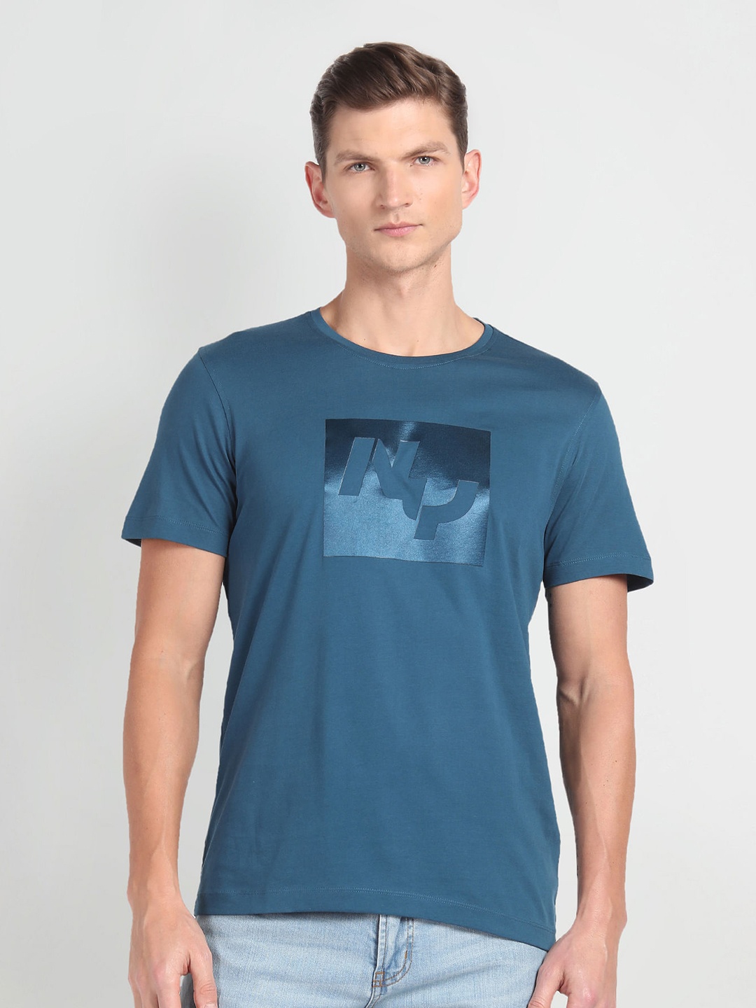 

Arrow New York Typography Printed Pure Cotton T-shirt, Blue