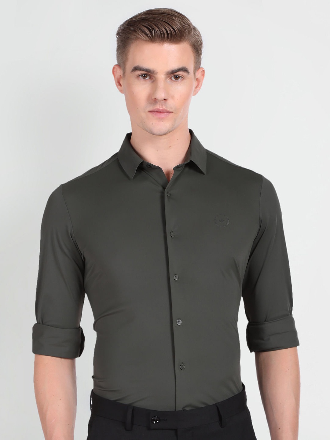 

Arrow New York Slim Fit Opaque Formal Shirt, Green