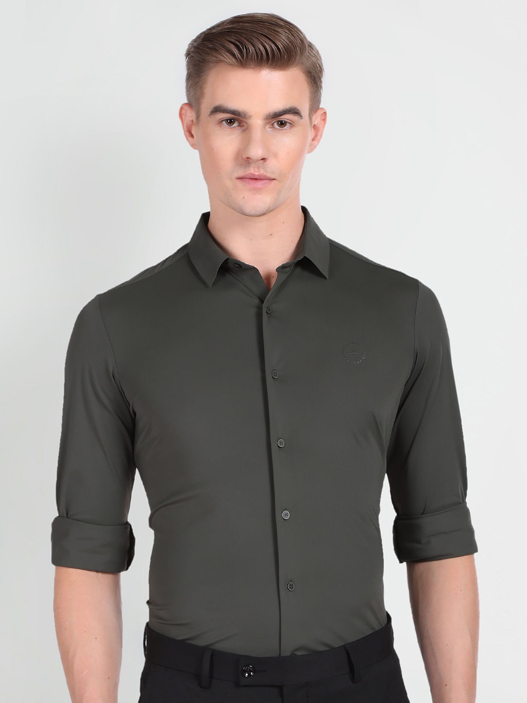 Arrow New York Slim Fit Formal Shirt, Green