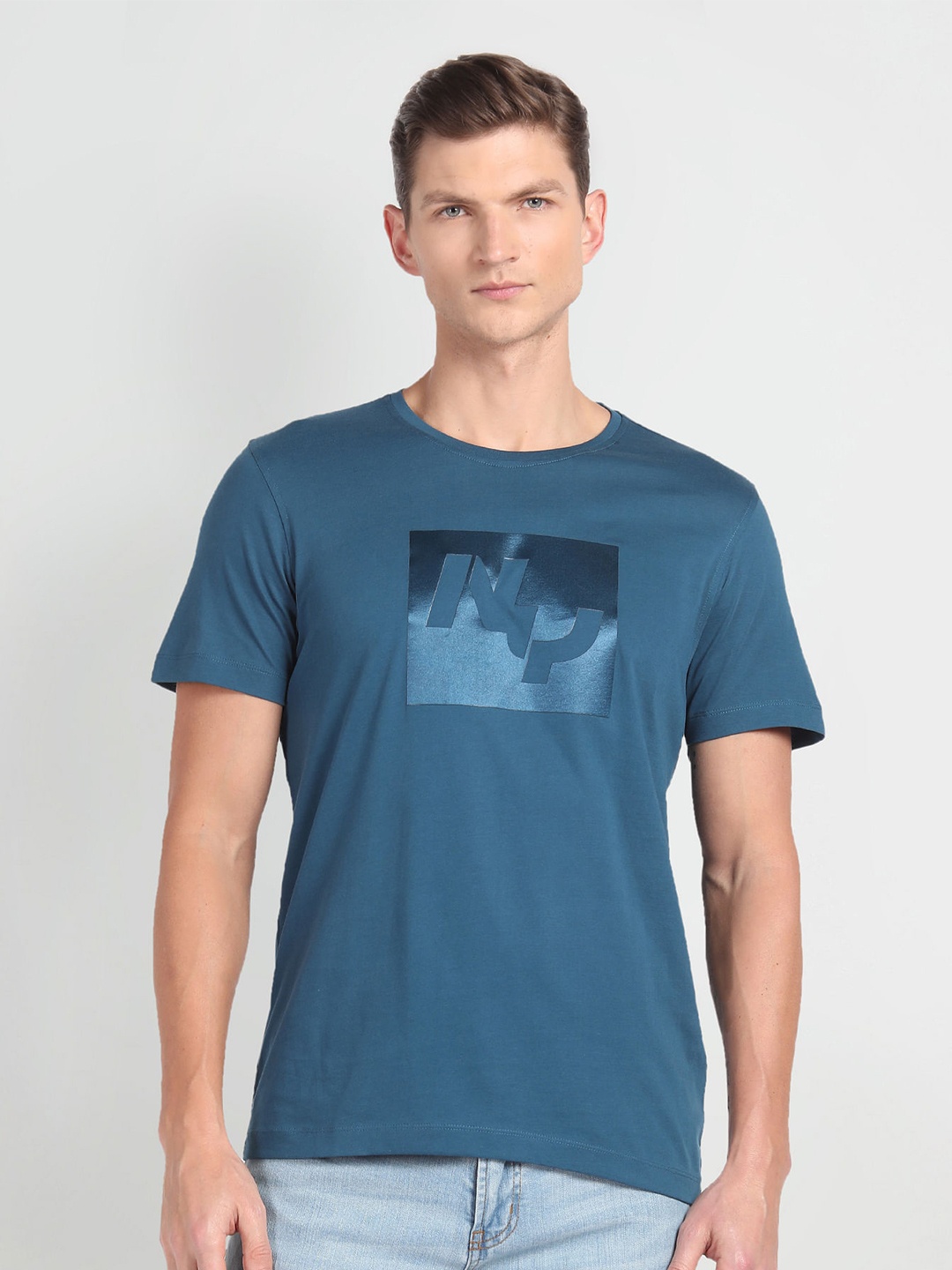 

Arrow New York Typography Printed Pure Cotton T-shirt, Blue