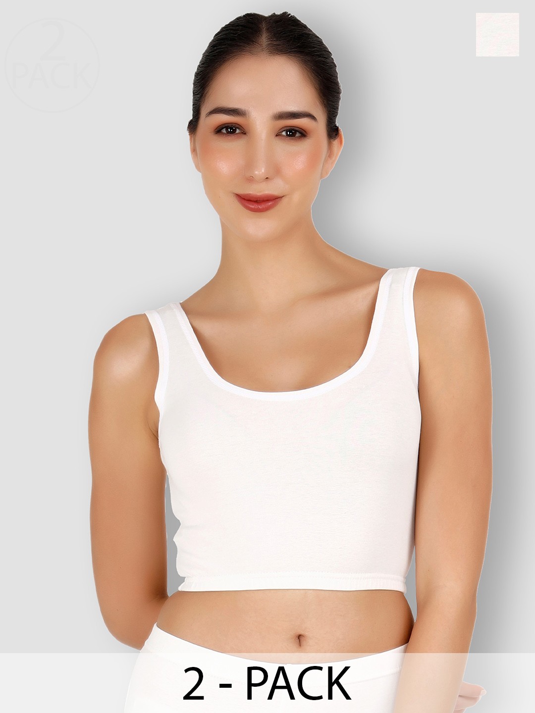 

SELFCARE Pack Of 2 Breathable Crop Thermal Tops, White