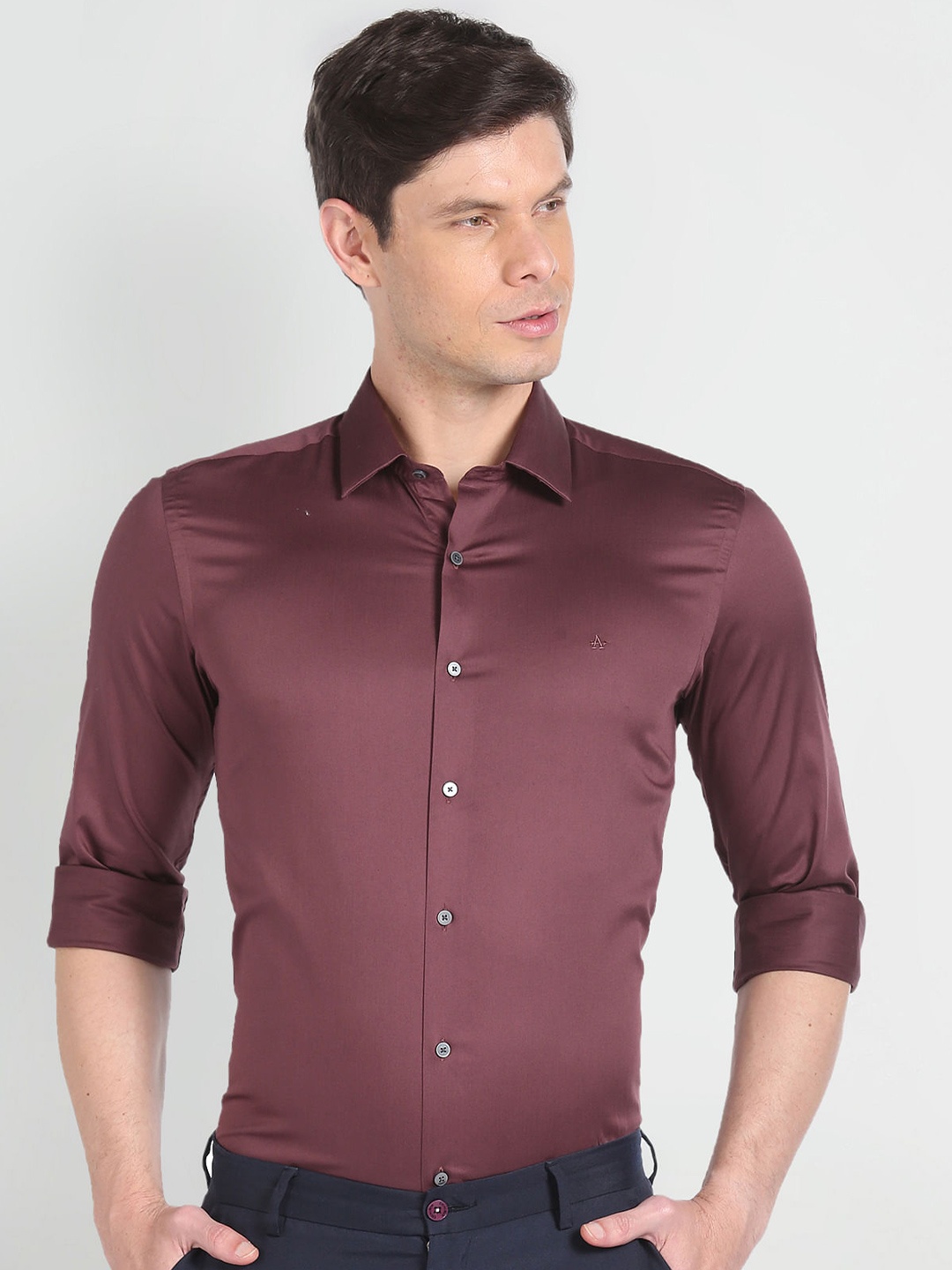 

Arrow New York Slim Fit Spread Collar Formal Shirt, Red