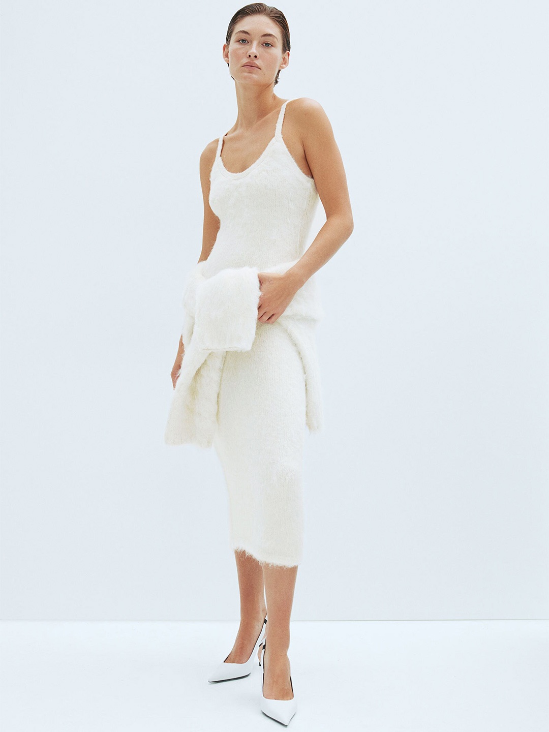 

H&M Knitted Dress, White