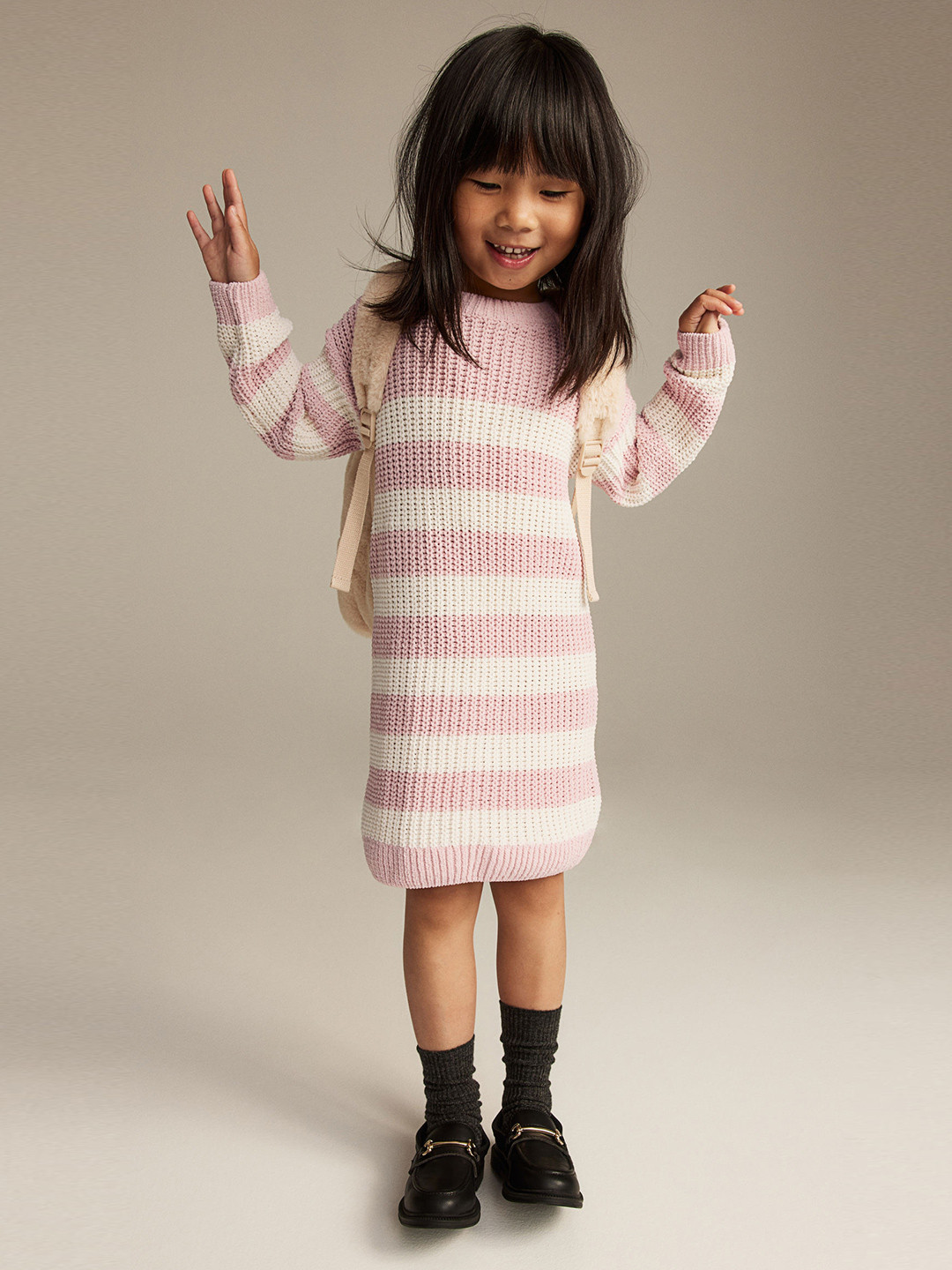

H&M Girls Knitted Dress, Pink
