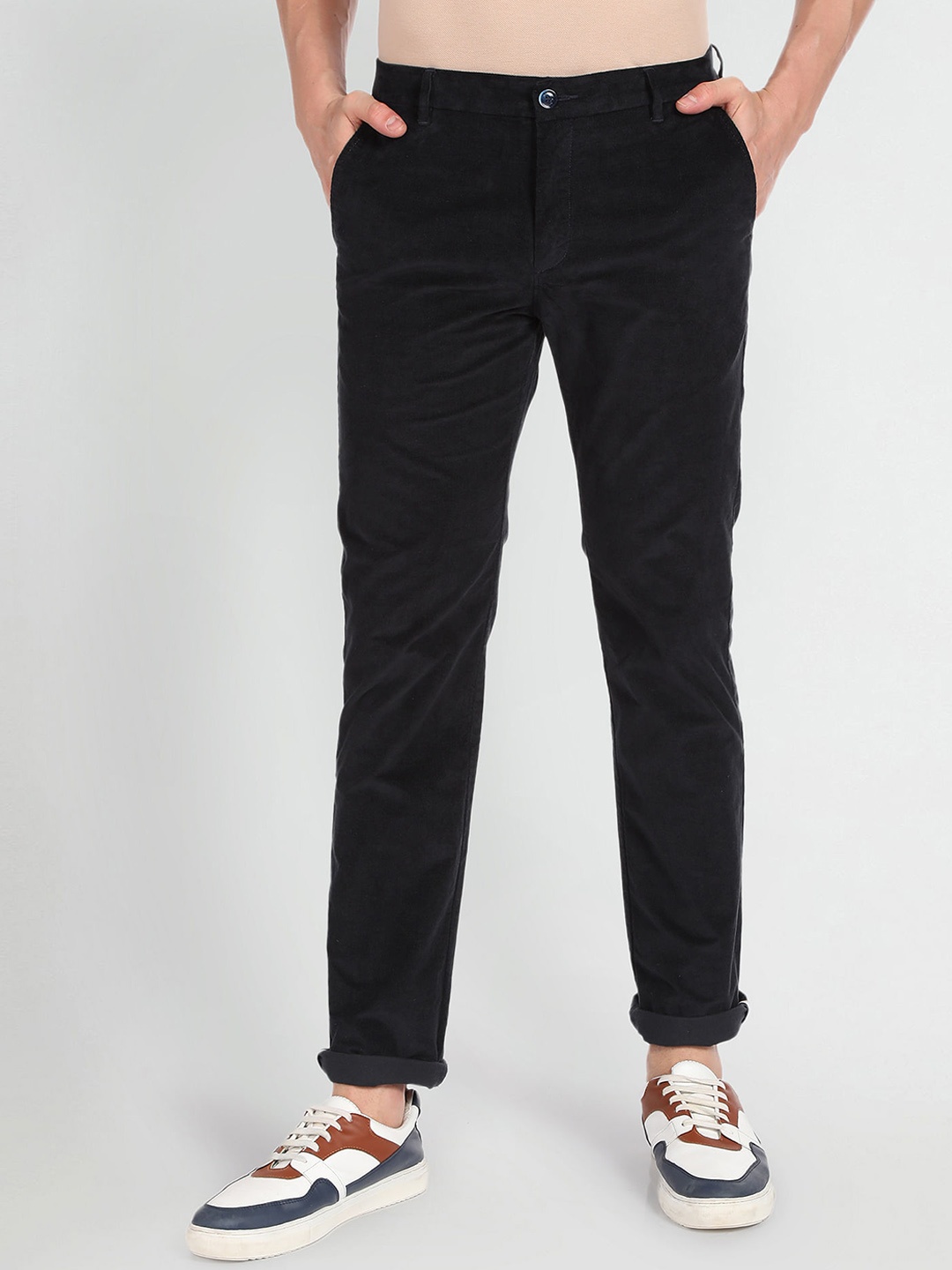 

Arrow Sport Men Low-Rise Trouser, Navy blue