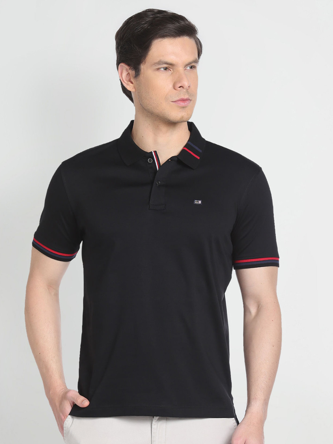 

Arrow Sport Polo Collar Cotton T-shirt, Black