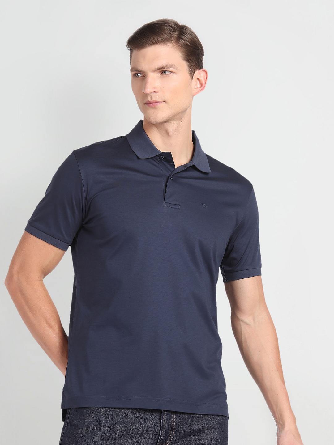 

Arrow Polo Collar Pure Cotton T-shirt, Blue