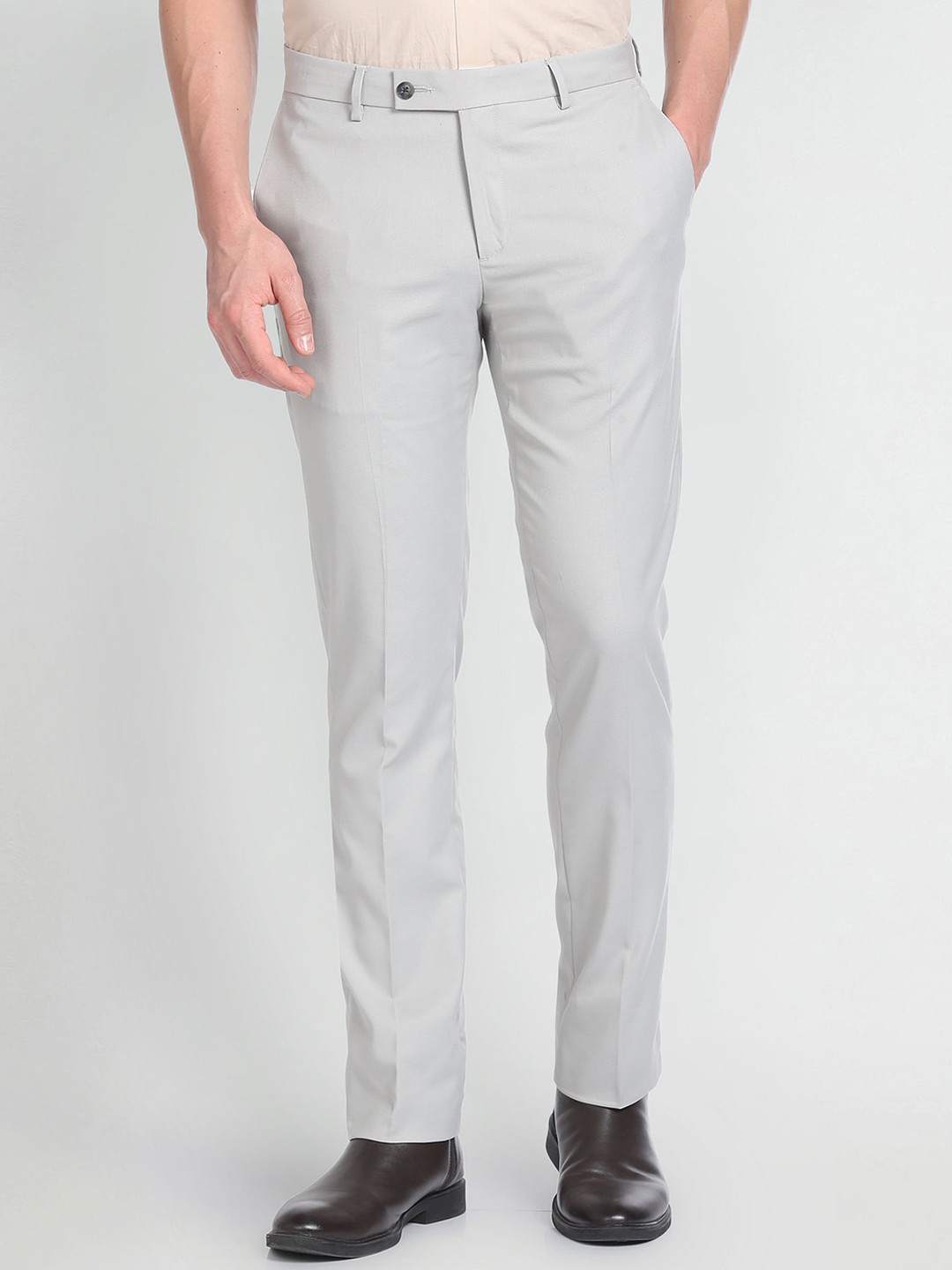 

Arrow Men Slim Fit Formal Trousers, Grey