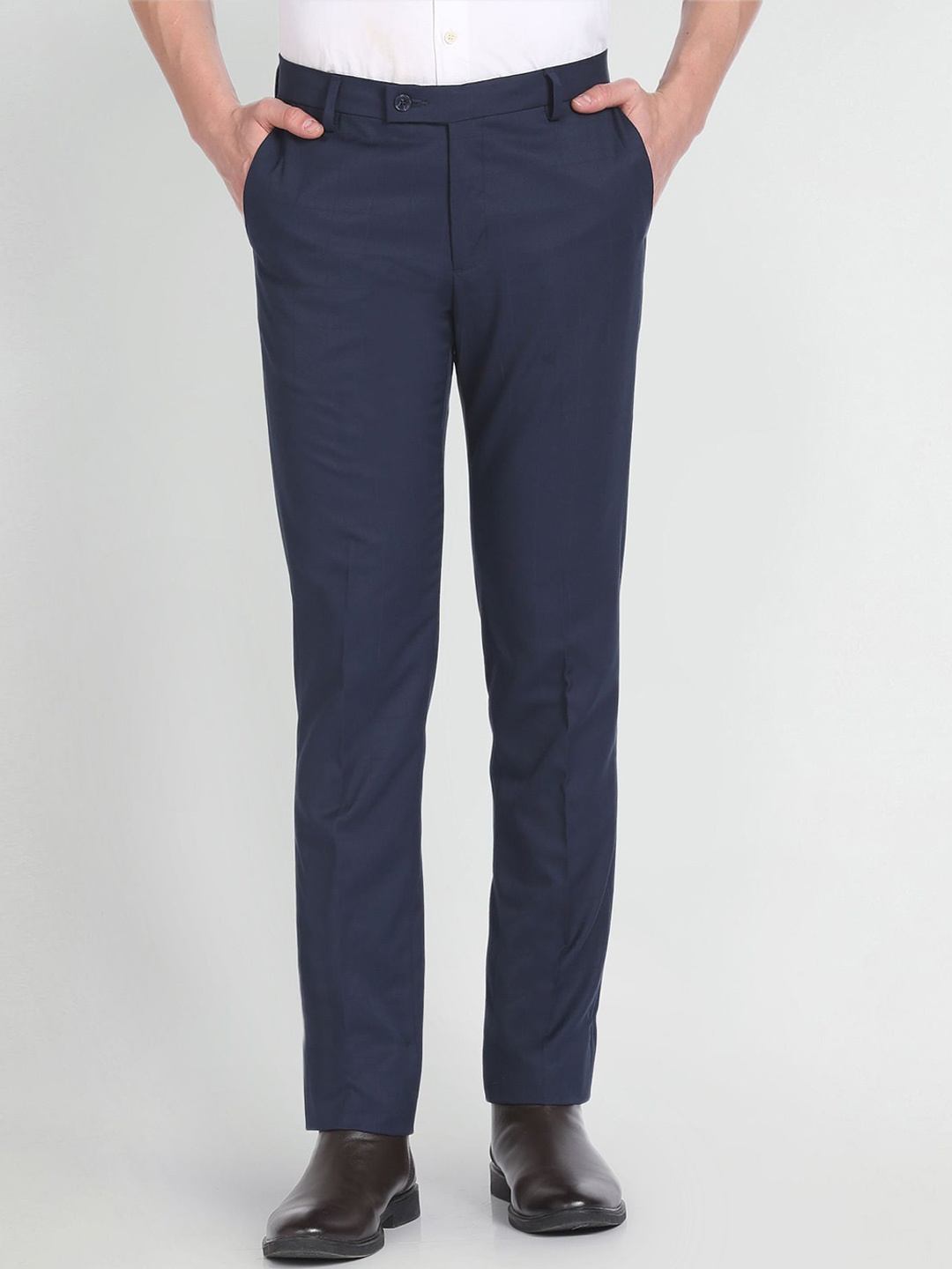 

Arrow Men Mid-Rise Formal Trousers, Blue