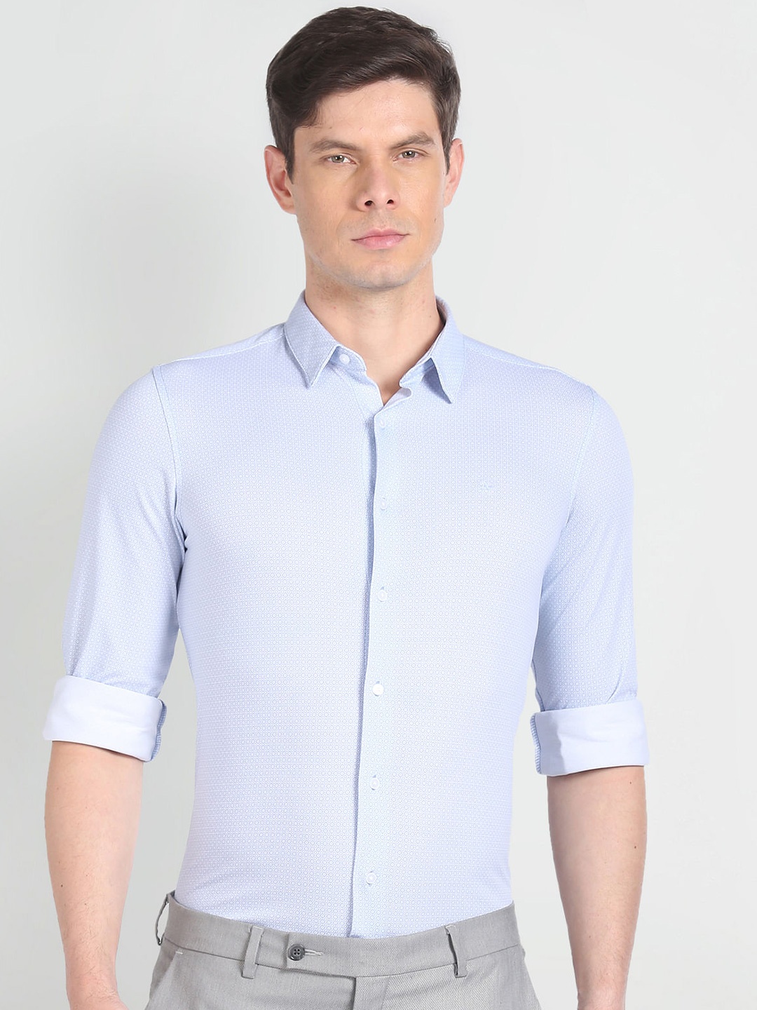 

Arrow Slim Fit Geometric Printed Formal Shirt, Blue