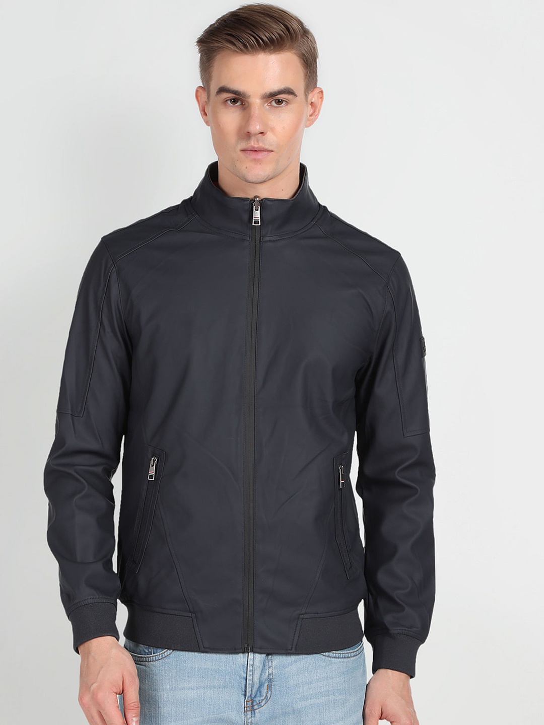 

Arrow Sport Mock Collar Bomber Jacket, Blue