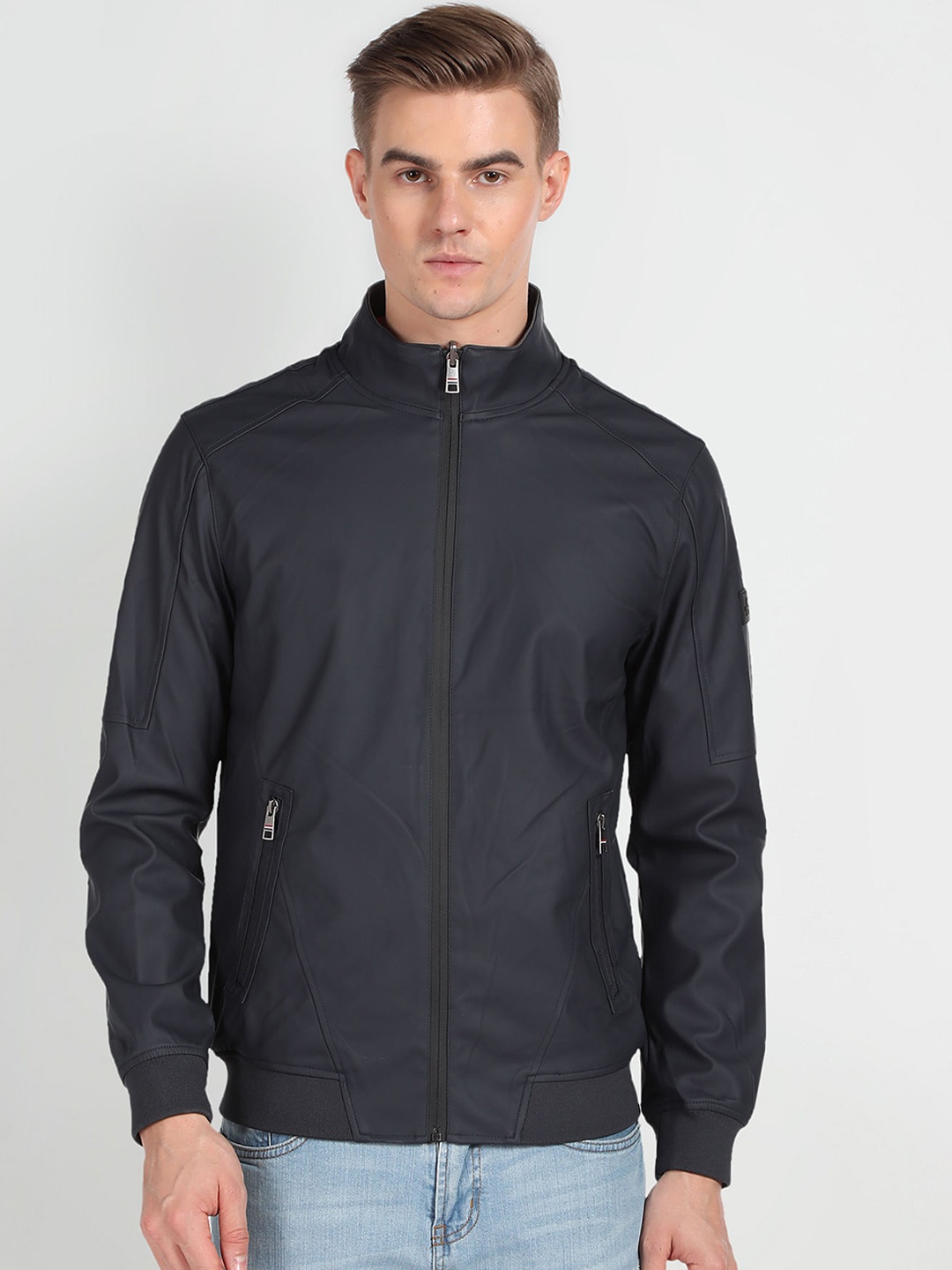 

Arrow Sport Mock Collar Bomber Jacket, Blue