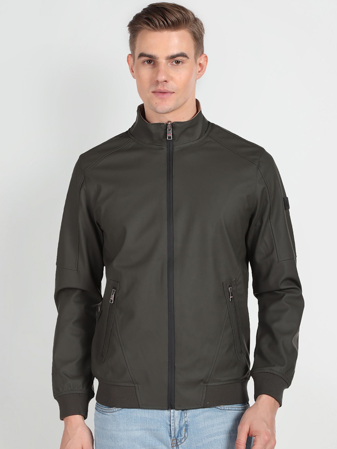 

Arrow Sport Mock Collar Bomber Jacket, Green