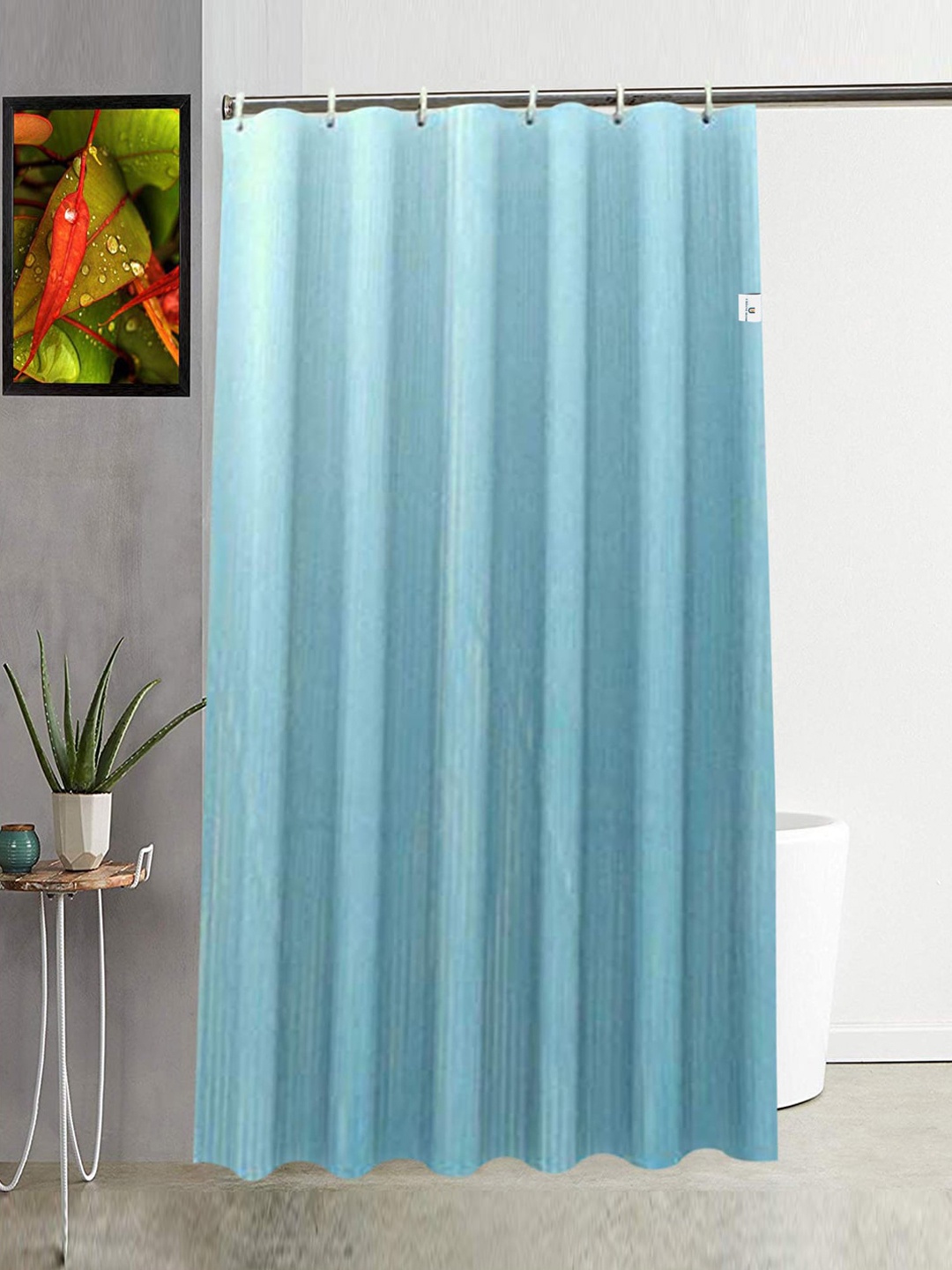 

Kuber Industries Blue PVC Shower Curtain