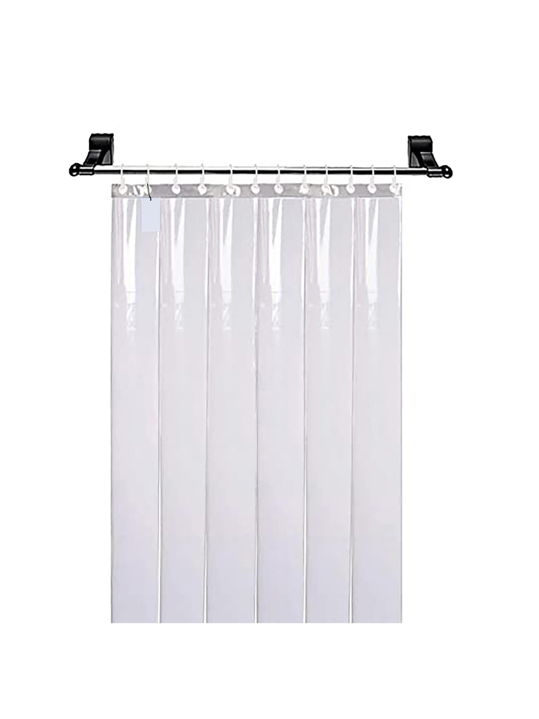 

Kuber Industries Transparent 6 Strips Shower Curtain