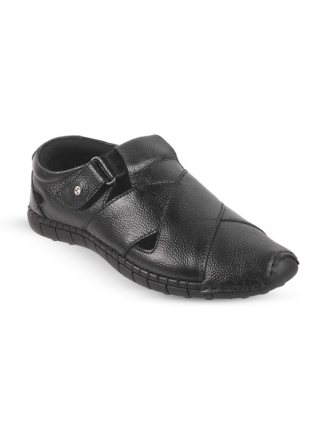 

Mochi Men Leather Shoe-Style Sandals, Black