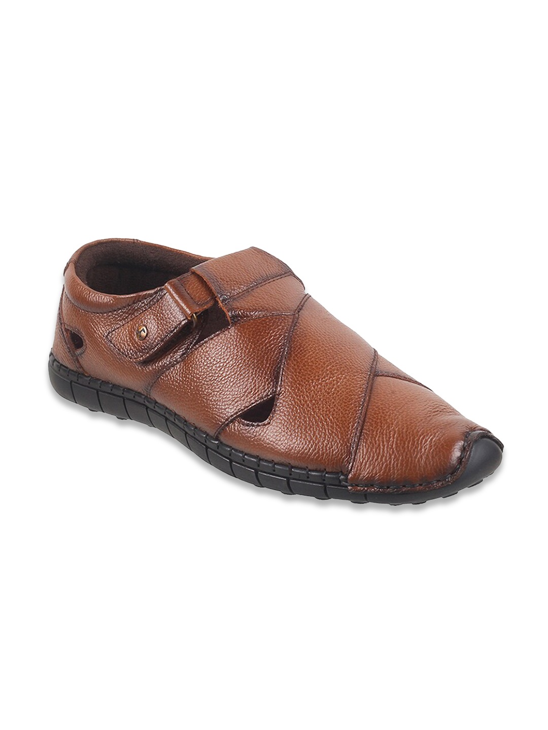 

Mochi Men Leather Shoe-Style Sandals, Tan