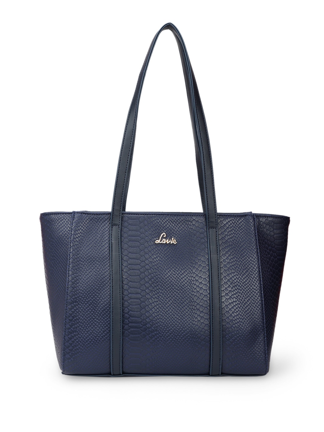 

Lavie Textured Structured Tote Bag, Navy blue