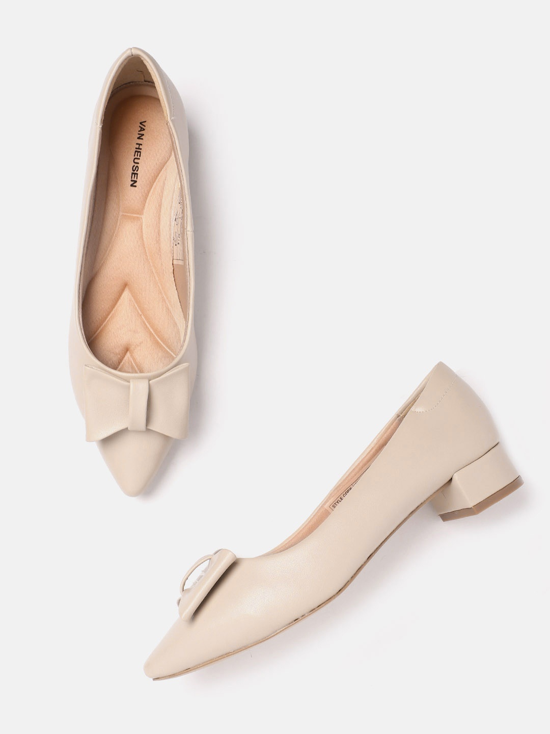 

Van Heusen Woman Block Heel Pumps With Bow Detail, Beige