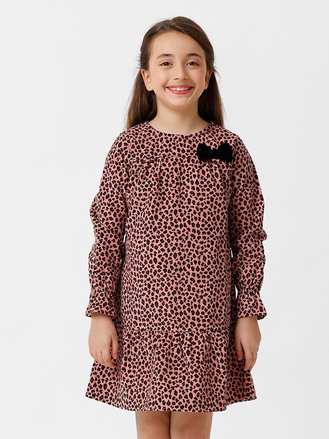 

KATE & OSCAR Girls Abstract Printed Cotton A-Line Dress, Pink